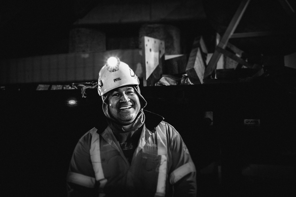 worker on nightshift during construction of Auckland CRL